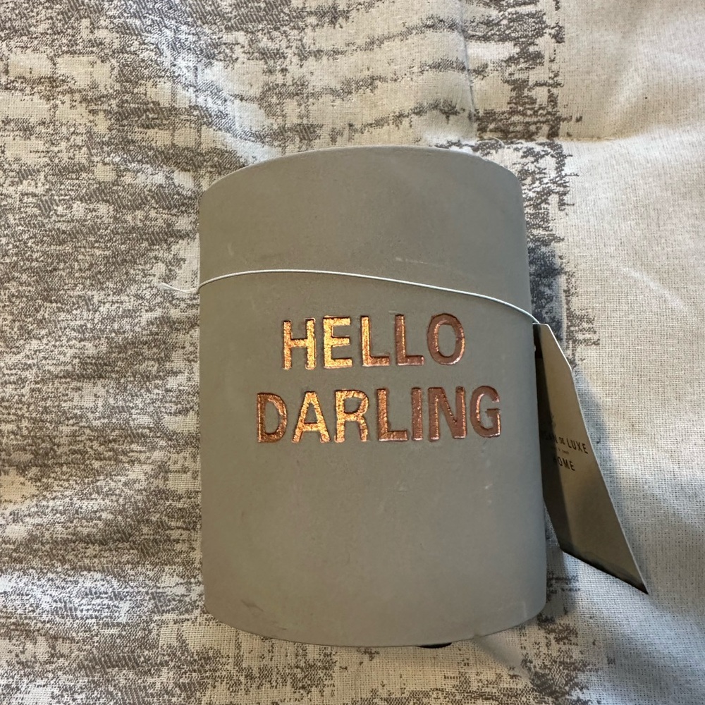 Gray Makeup brush holder with Gold Text